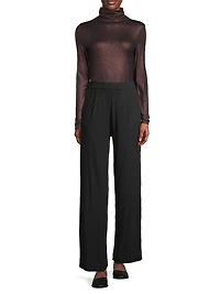 Soft Touch Metallic Turtleneck Sweater