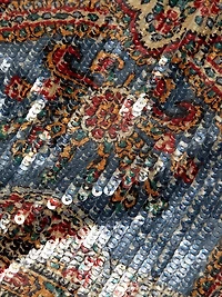 Leda Printed Sequin Sleeveless Midi-Dress