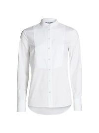 Naya Cotton-Blend Stand-Collar Shirt