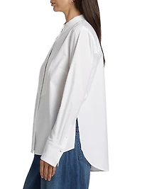 Naya Cotton-Blend Stand-Collar Shirt