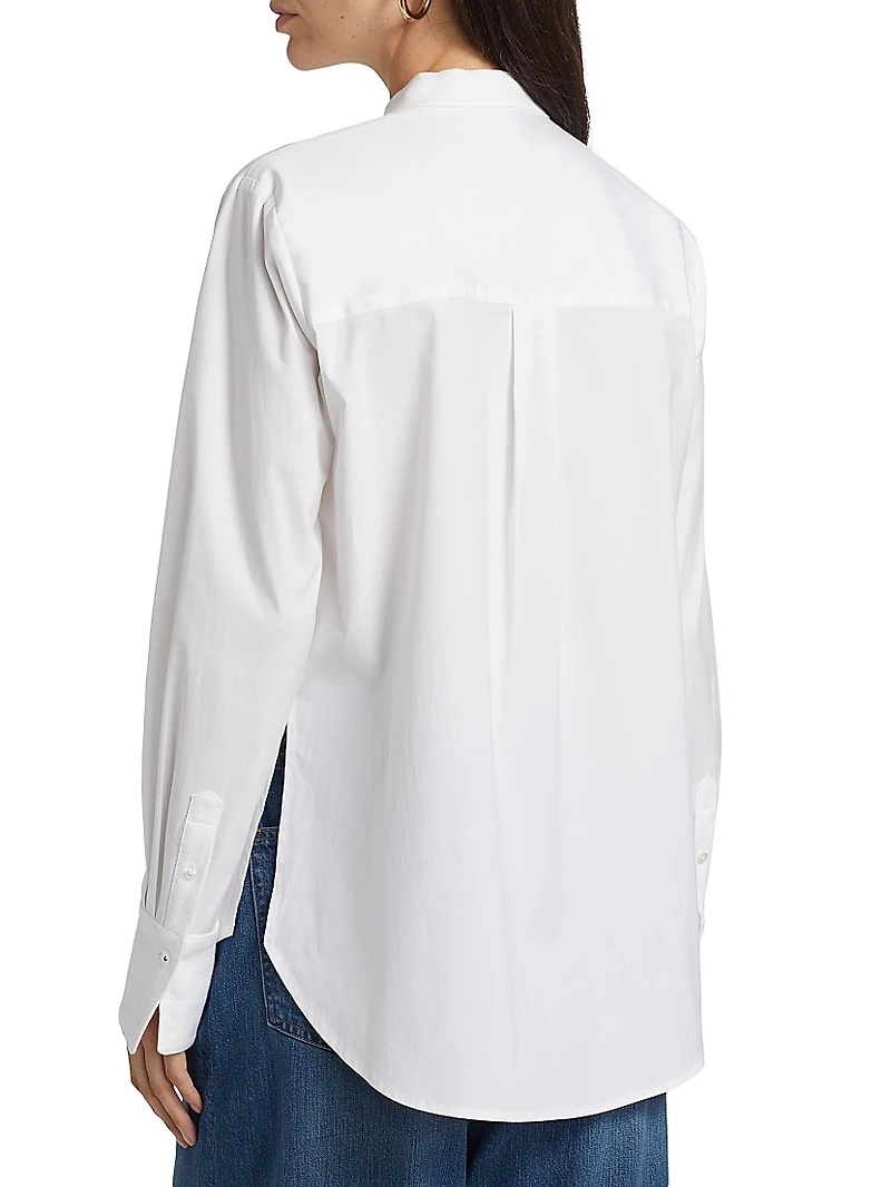 Naya Cotton-Blend Stand-Collar Shirt
