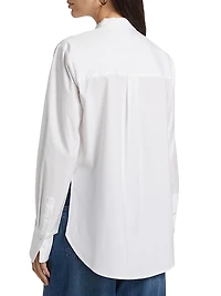 Naya Cotton-Blend Stand-Collar Shirt
