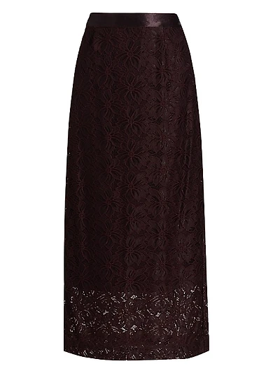 Marjorie Lace Pencil Midi-Skirt