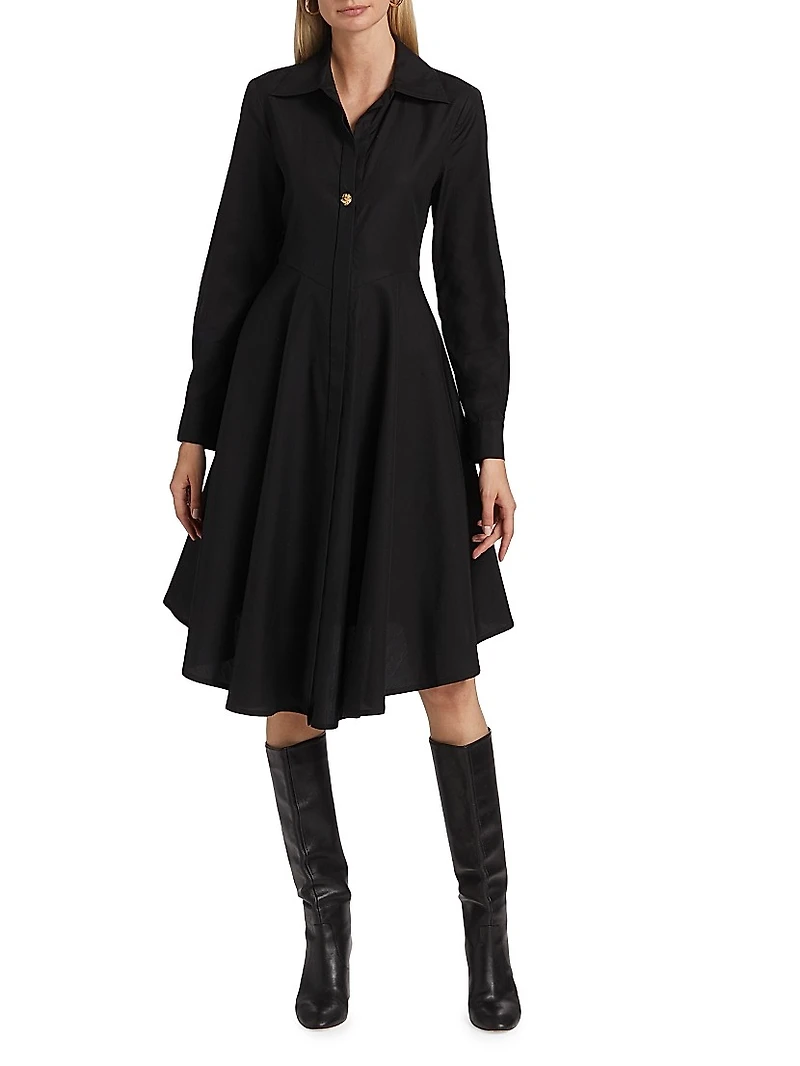 Helene Asymmetrical Knee-Length Shirtdress