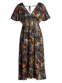Cecile Flutter Sleeve Midi-Dress