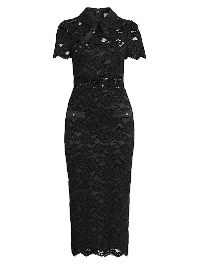 Randy Fitted Lace Midi-Dress