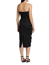 Daha Embellished Cotton-Blend Strapless Midi-Dress