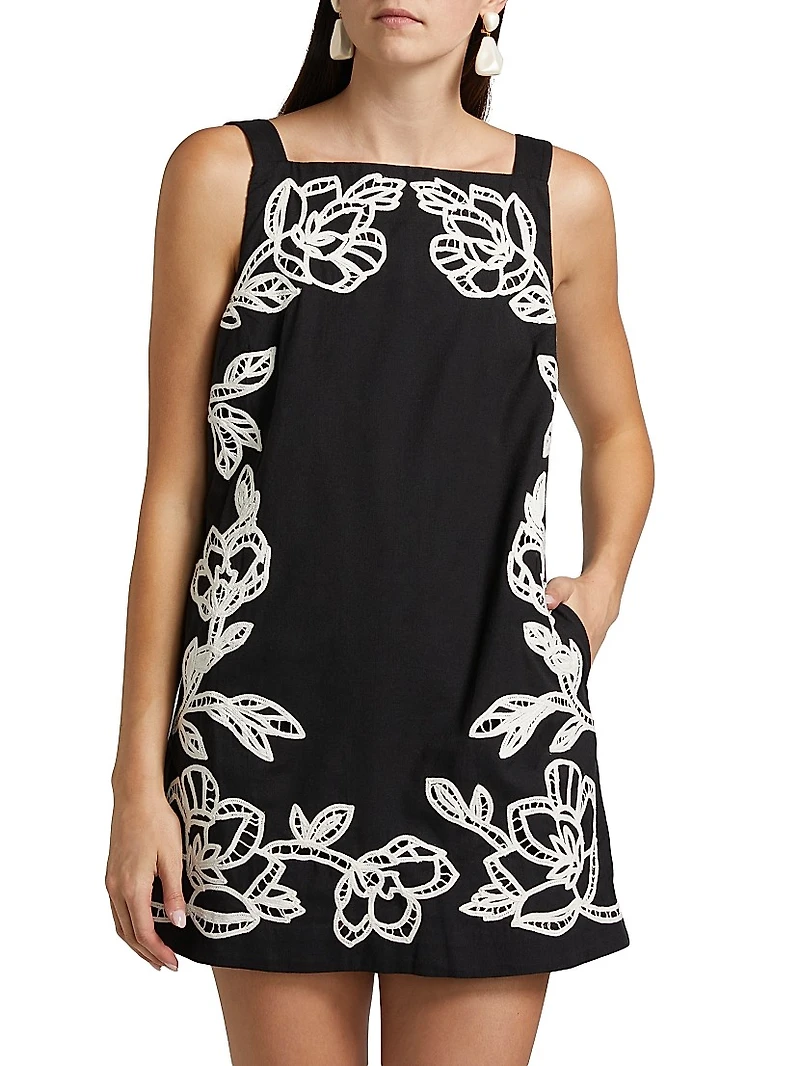 Daha Embellished Cotton-Blend A-line Minidress