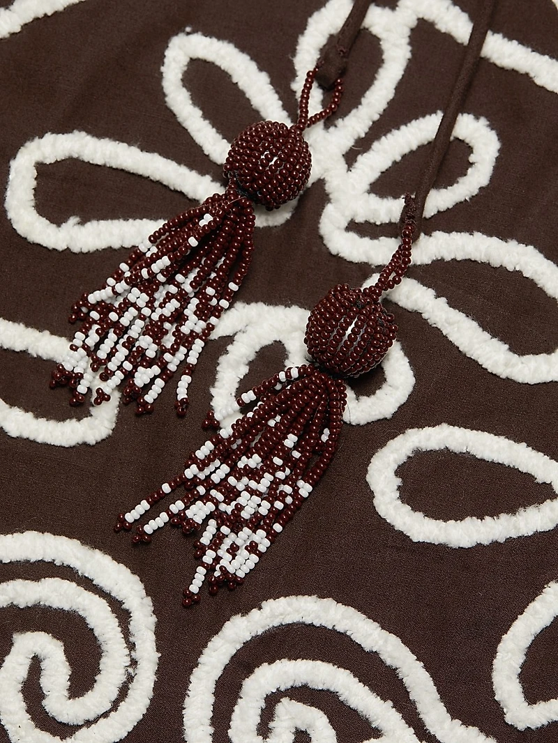 Ilaya Embroidered Cotton Halterneck Minidress