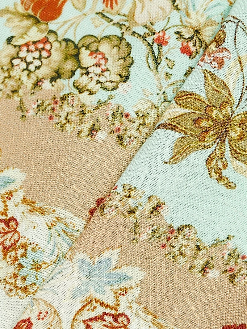 Rohi Floral Linen-Cotton Belted Midi-Dress