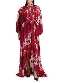 Tuhi Floral High-Low Maxi Dress