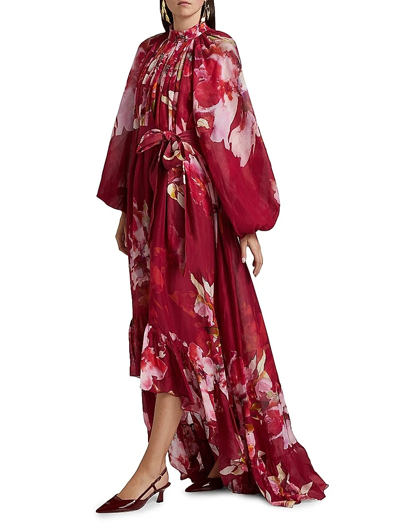 Tuhi Floral High-Low Maxi Dress