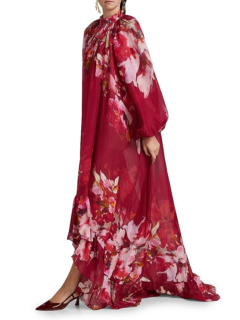 Tuhi Floral High-Low Maxi Dress