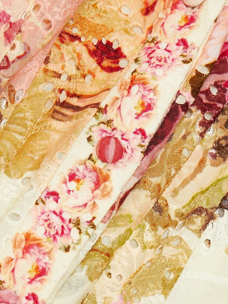 Sama Floral Cotton Belted Maxi Shirtdress