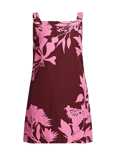 Tehr Floral Linen-Cotton Minidress
