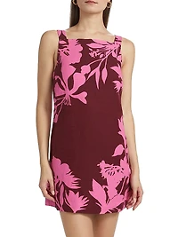 Tehr Floral Linen-Cotton Minidress