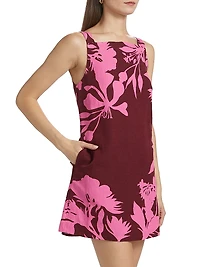 Tehr Floral Linen-Cotton Minidress