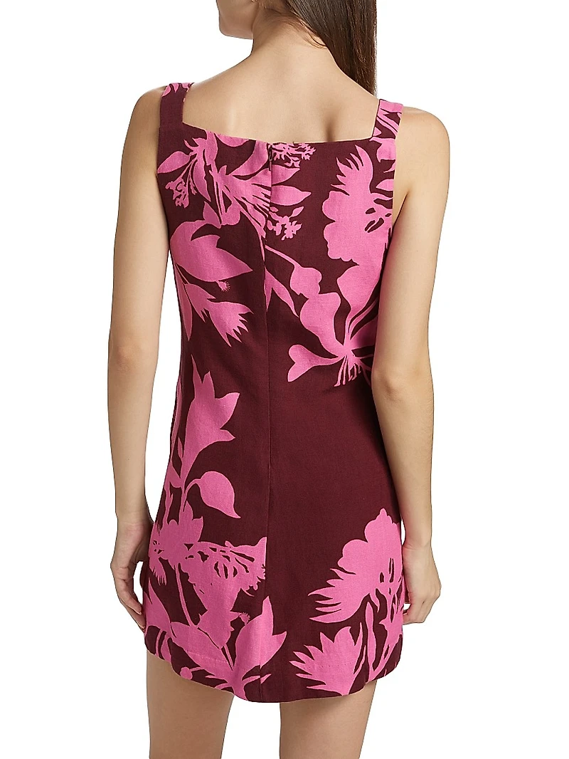 Tehr Floral Linen-Cotton Minidress