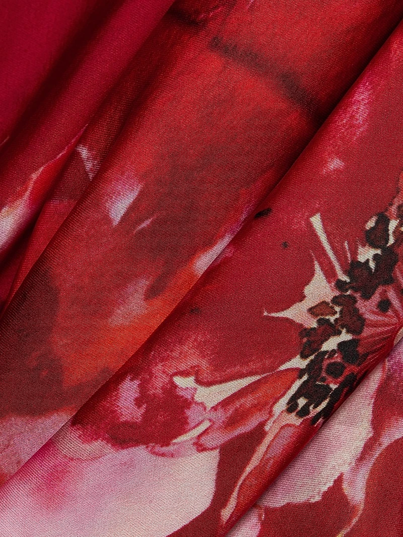 Tuhi Floral Silk Boatneck Minidress