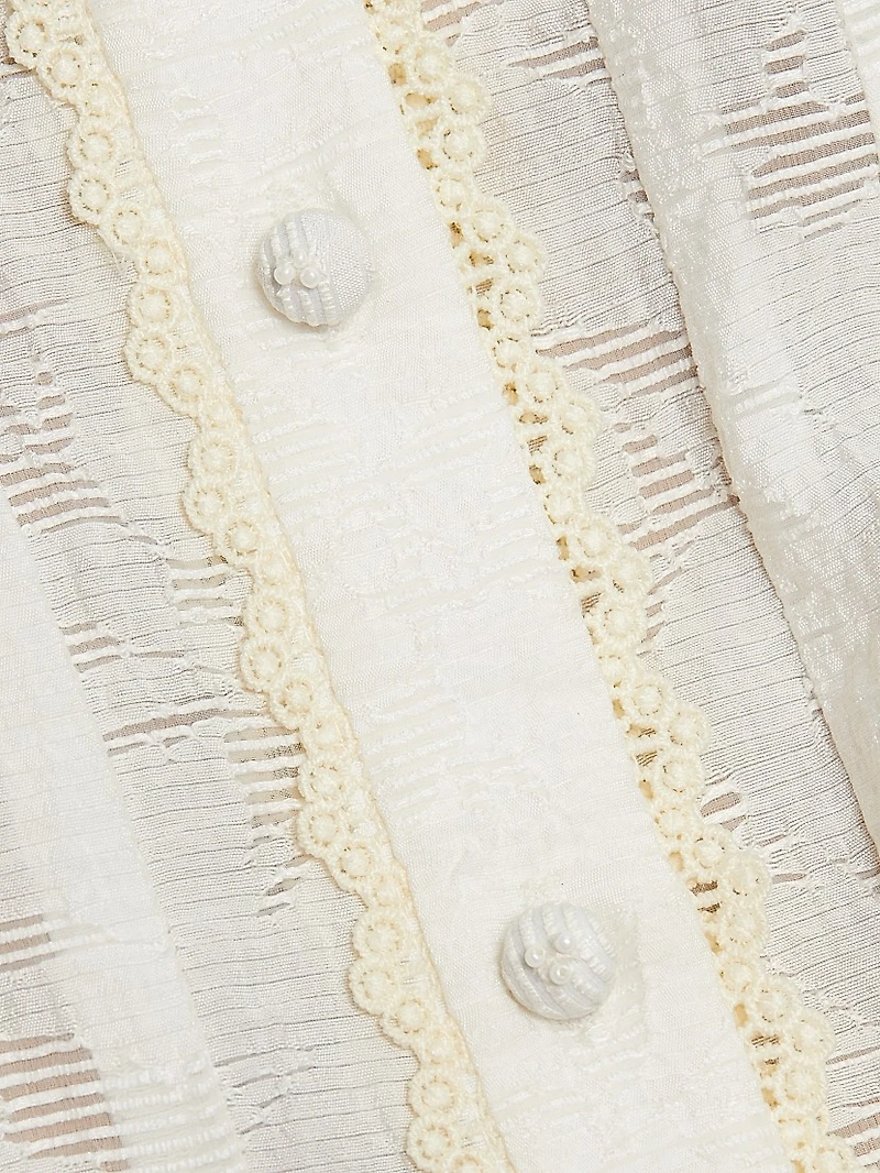 Anvi Jacquard Belted Maxi Shirtdress