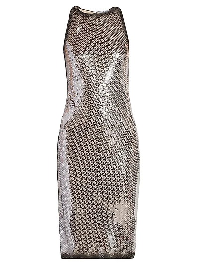 Sequined Knee-Length Dress