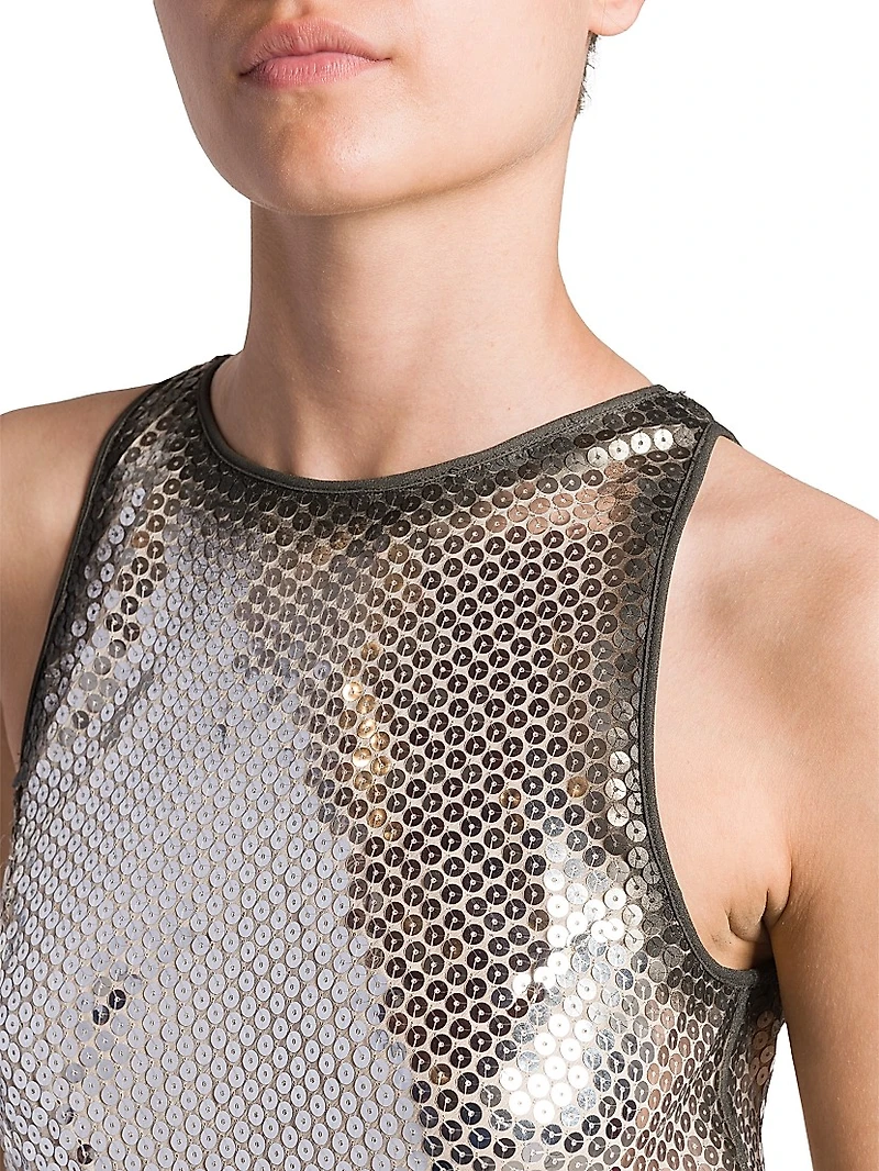 Sequined Knee-Length Dress