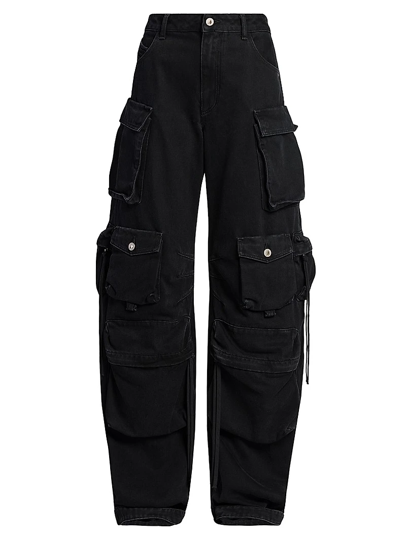 Cotton Wide-Leg Cargo Pants