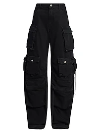 Cotton Wide-Leg Cargo Pants