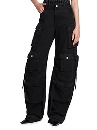 Cotton Wide-Leg Cargo Pants