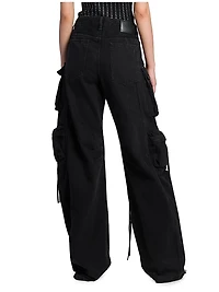 Cotton Wide-Leg Cargo Pants
