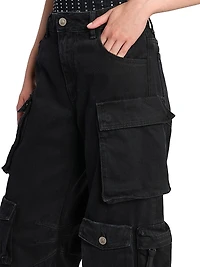 Cotton Wide-Leg Cargo Pants