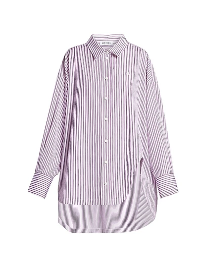 Striped Cotton Button-Front Shirt