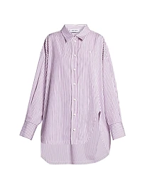 Striped Cotton Button-Front Shirt