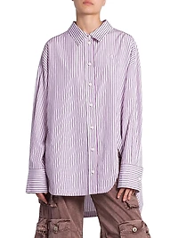 Striped Cotton Button-Front Shirt