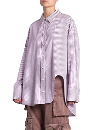 Striped Cotton Button-Front Shirt