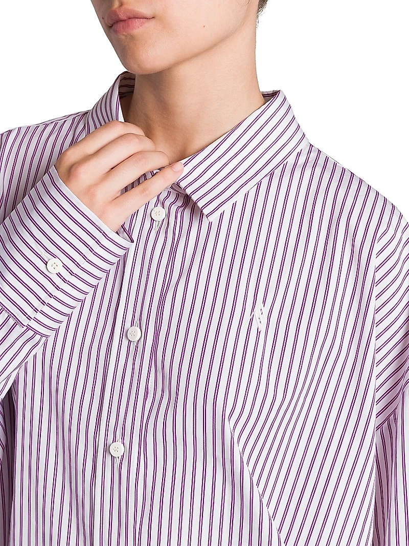 Striped Cotton Button-Front Shirt