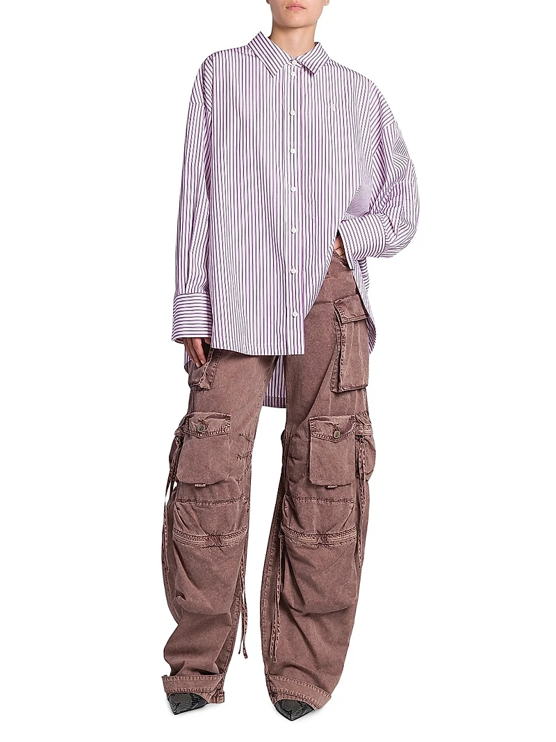 Striped Cotton Button-Front Shirt