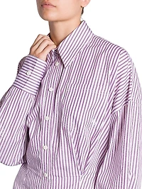 Striped Cotton Mini Shirtdress