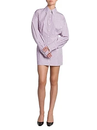 Striped Cotton Mini Shirtdress