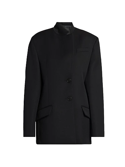 Wool Oversized Single-Breasted Blazer