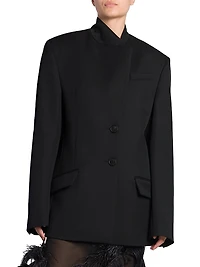 Wool Oversized Single-Breasted Blazer