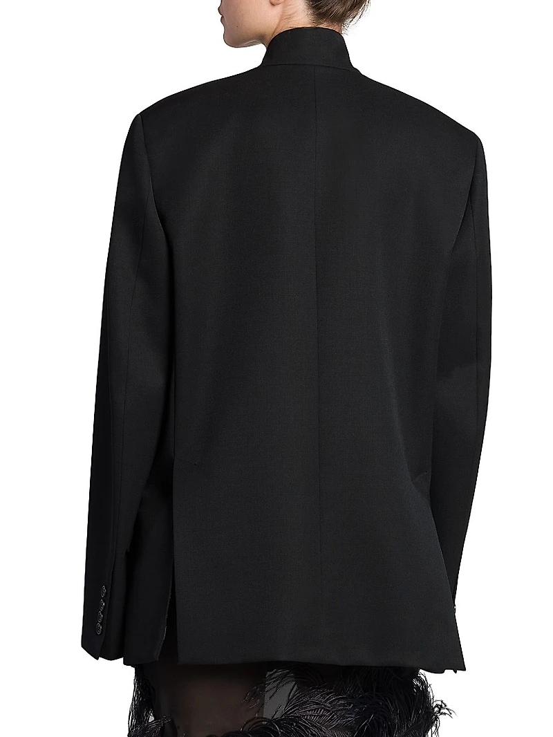 Wool Oversized Single-Breasted Blazer