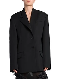 Wool Oversized Single-Breasted Blazer