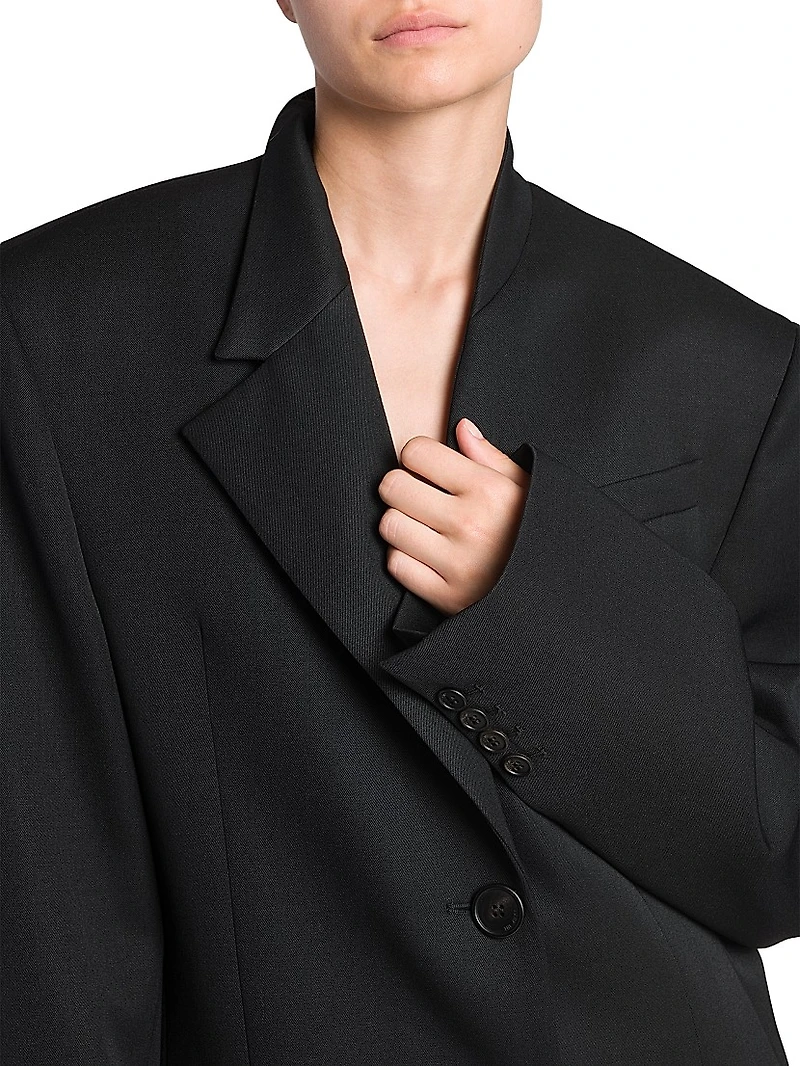 Wool Oversized Single-Breasted Blazer