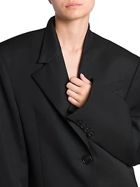 Wool Oversized Single-Breasted Blazer