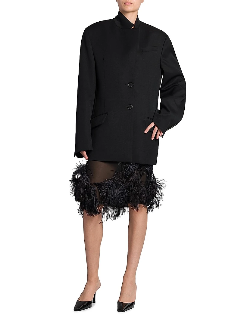 Wool Oversized Single-Breasted Blazer