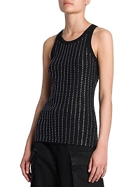 Crystal-Embellished Cotton Tank Top