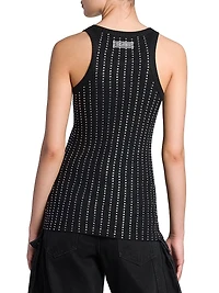 Crystal-Embellished Cotton Tank Top