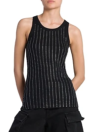 Crystal-Embellished Cotton Tank Top
