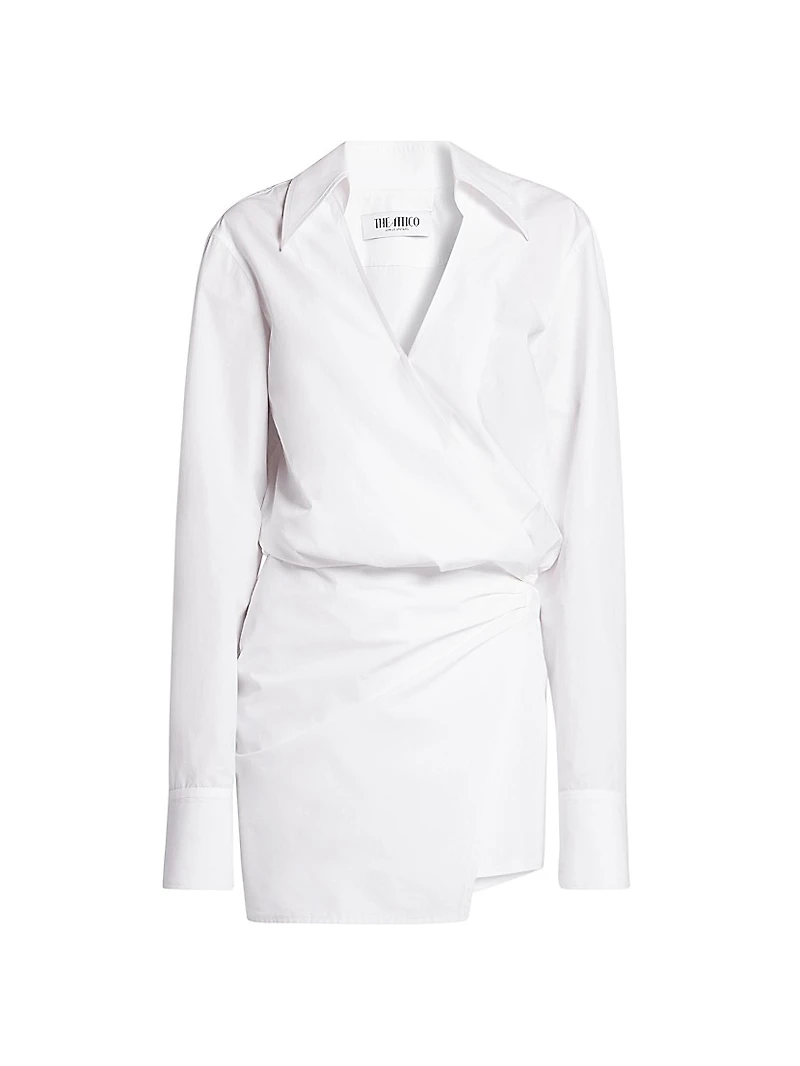 Gathered Cotton Shirtdress